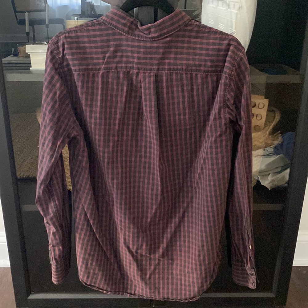 Rag & Bone Maroon Black Check Button Up - image 6